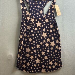 Arizona Jean Company Star Print Tank Top - Black and Cream